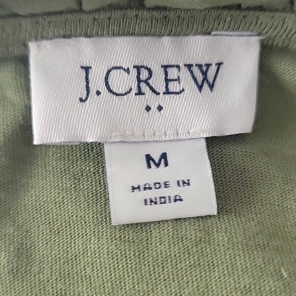 J.CREW Olive Green 100% Cotton Smocked Ruffle Flowy Boho Summer Sleeveless Top M - Picture 4 of 8